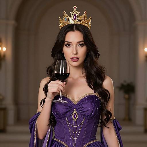 Wine Goddess in Purple Dress