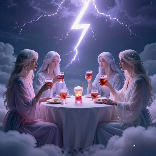 Ethereal Gathering Amidst Storm