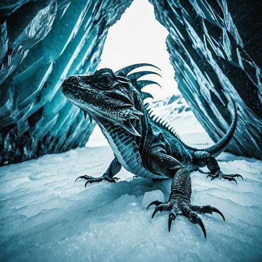 Frozen Crystal Basilisk in Arctic Ice Cavern