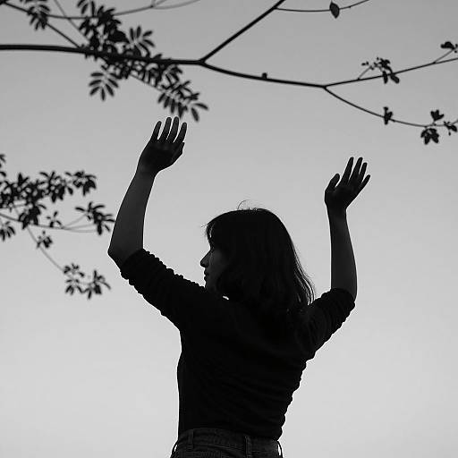 Silhouette Against Overexposed Sky
