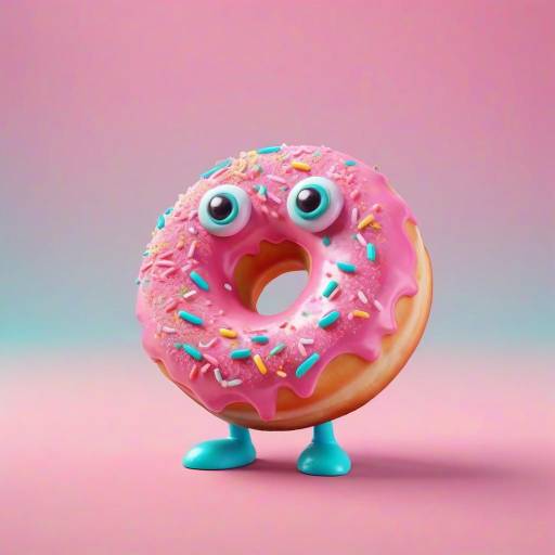 Kawaii Cute 3D Donut with Googly Eyes