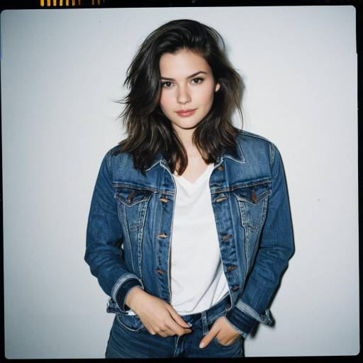 Casual Young Woman in Denim Jacket