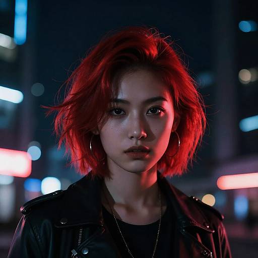 Neon-Glowing Red Tipped Hair