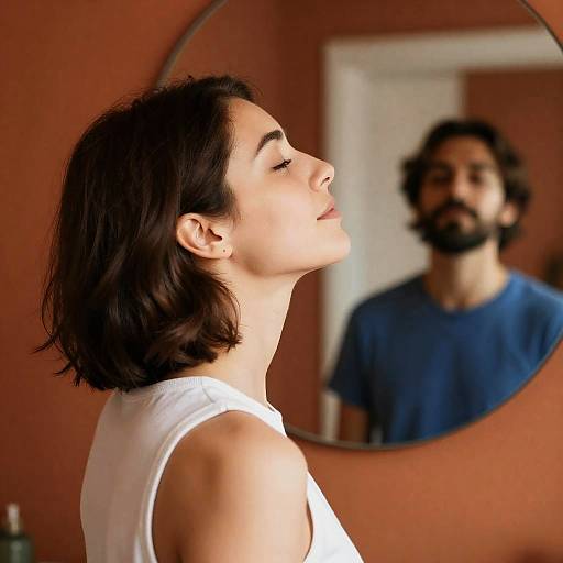 Intimate Reflection in Orange Hues