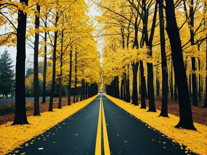 Autumn Landscape Vertical Wallpaper Design
