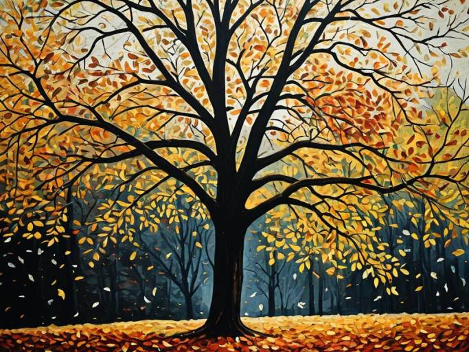 Vibrant Fall Abstract Tree Wallpaper