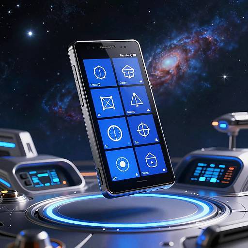Futuristic Lumia Phone in Cosmic Space