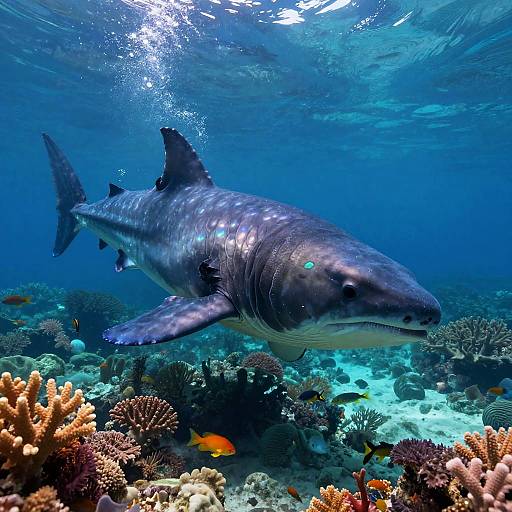 Graceful Leviathan in Vibrant Reefs
