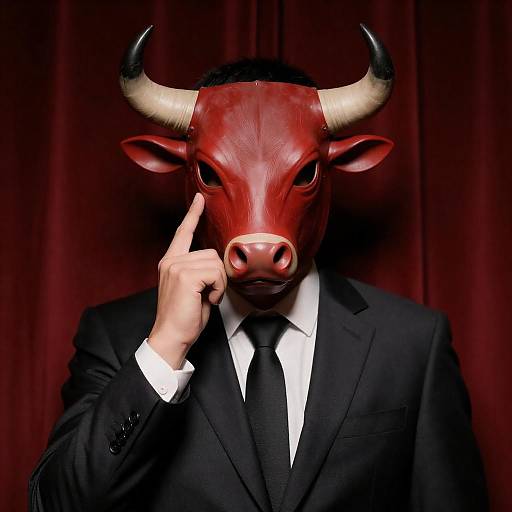 Mysterious Bull Masked Man in Suit