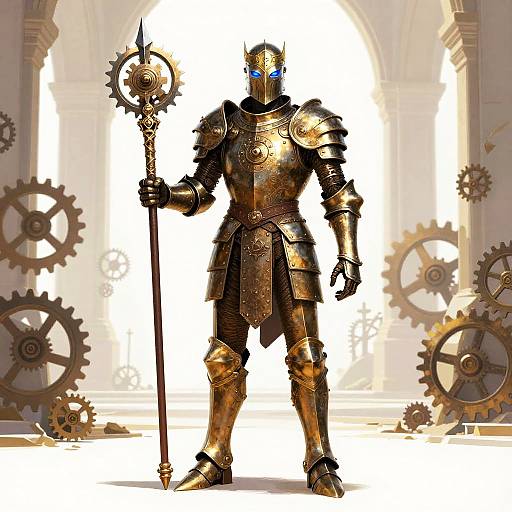 Clockwork Automaton Paladin in Bronze Armor