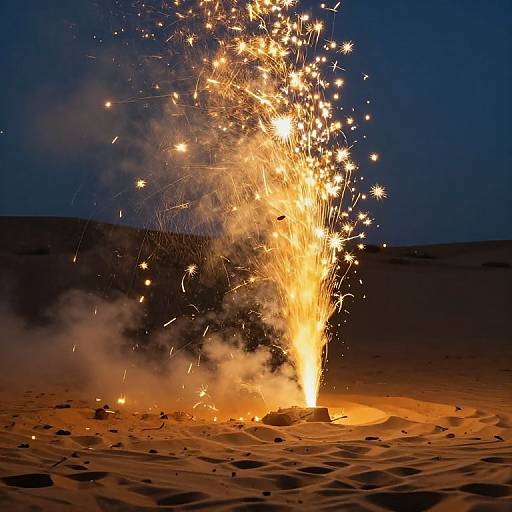 Celestial Golden Sparks Over Desert