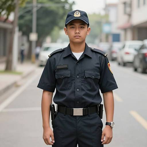 Swat Boy Standing in Street