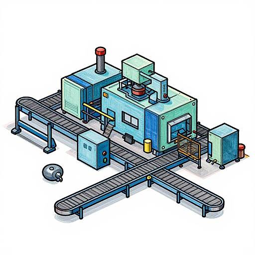 Colorful Industrial Plant Schematic