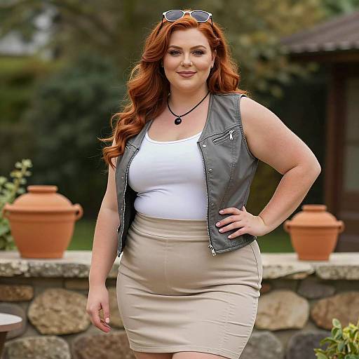 Confident Plus-Size Woman Outdoors