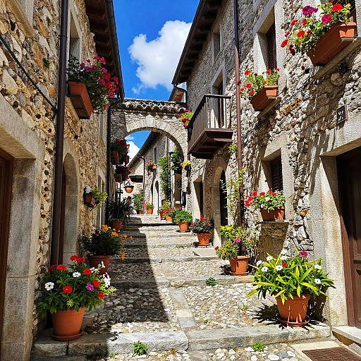 Vibrant Cobblestone Alley in Europe
