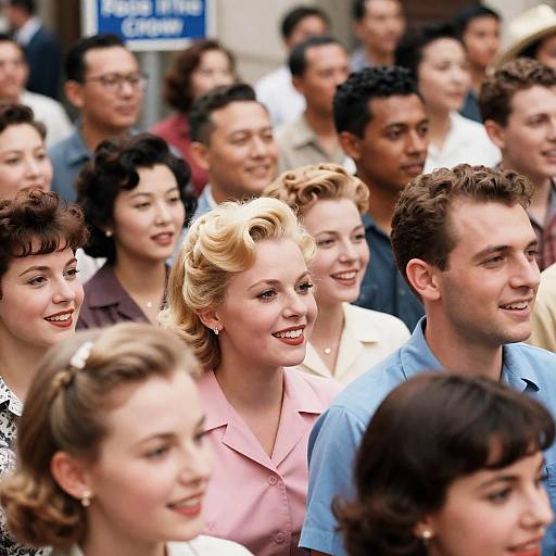 A Vintage Crowd Scene from the 1950s