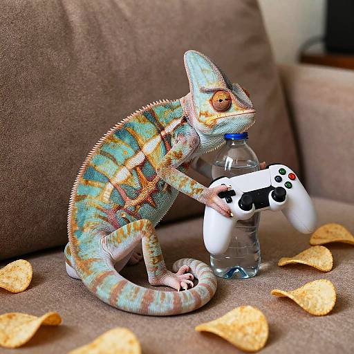 Chameleon Gaming and Relaxing Scene