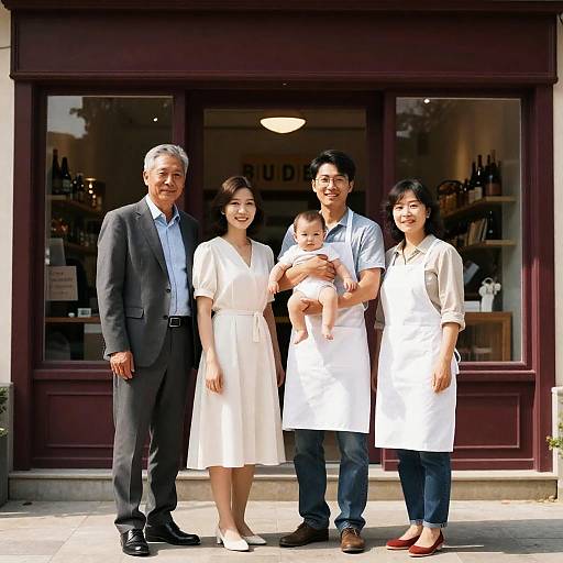 Sunny Gathering at Maroon Storefront