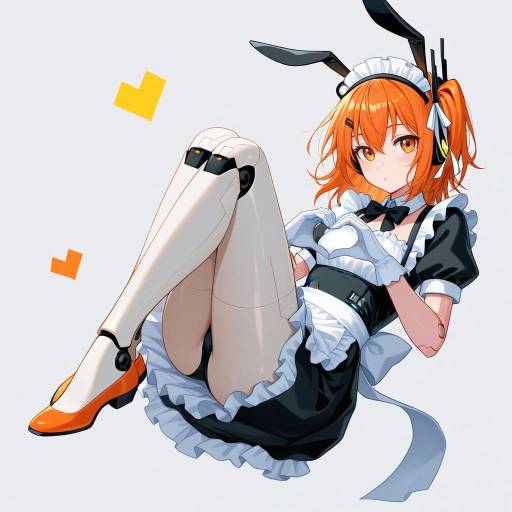 Futuristic Maid Android in Robotics Workshop