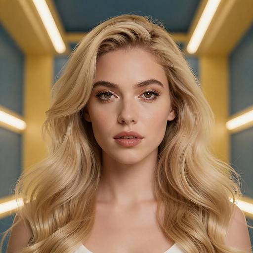 Futuristic Portrait of a Blonde Beauty