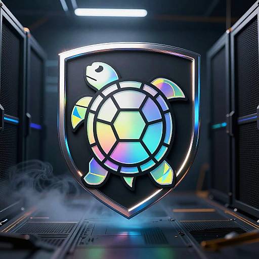 Futuristic Synthwave Turtle Emblem