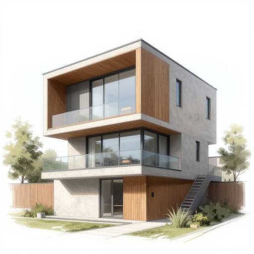 Modern Urban House Digital Drawing