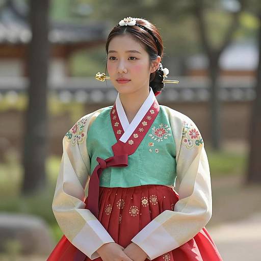 Korean Woman in Traditional Hanbok