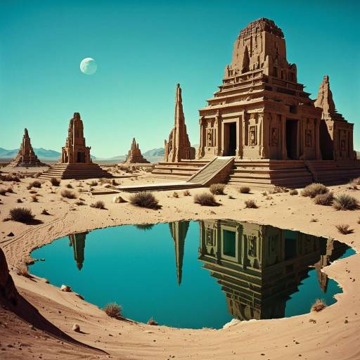 Timeless Desert with Floating Temples Timeless Desert with Floating Temples