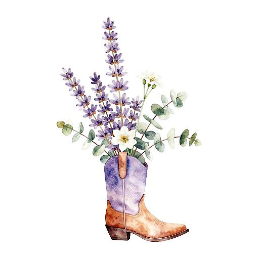 Pastel Ikebana in Cowgirl Boot Planter