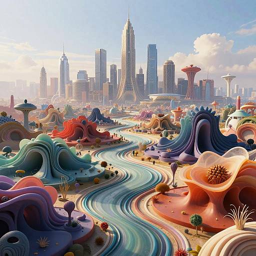 Surreal Abstract Futuristic Landscape