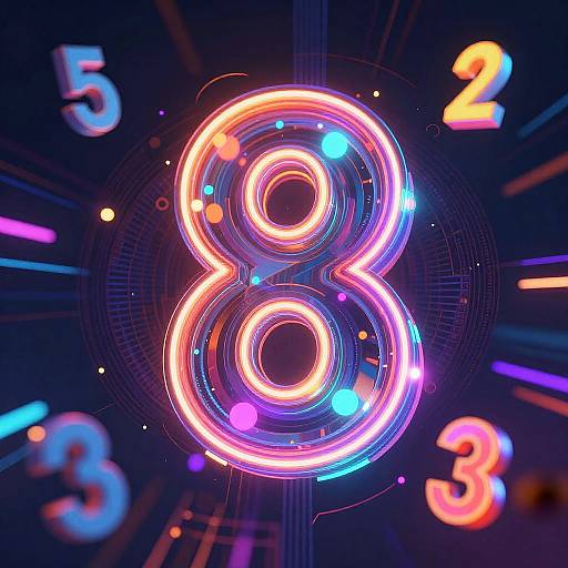 Vibrant Abstract Neon Numbers