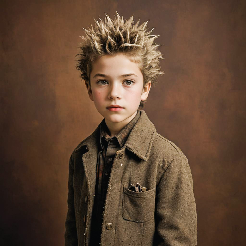 Vintage Photo of a Curious Young Boy