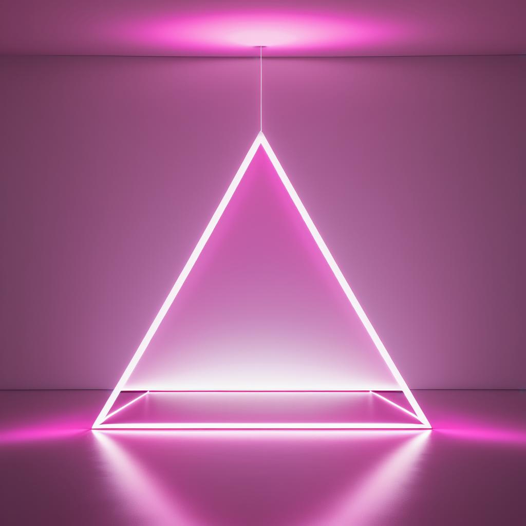 Serene Magenta Triangle Light Art