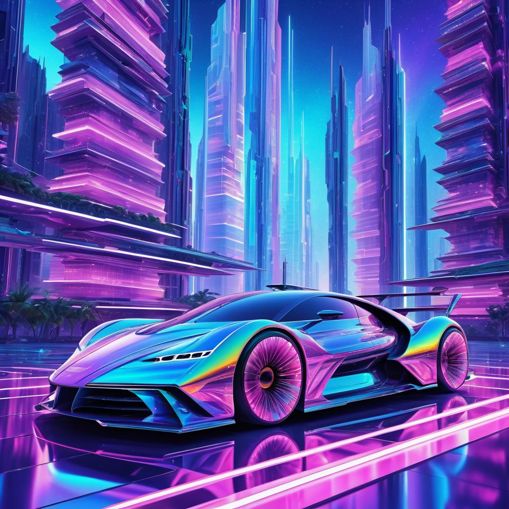 Futuristic Holographic Art with Vibrant Colors