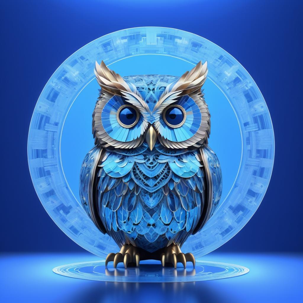 Holographic Owl Art Inspired by Ai Weiwei