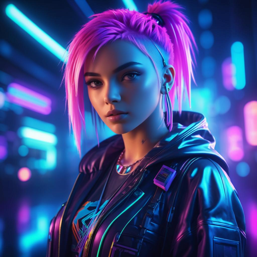 Cinematic Cyberpunk Girl Character Design