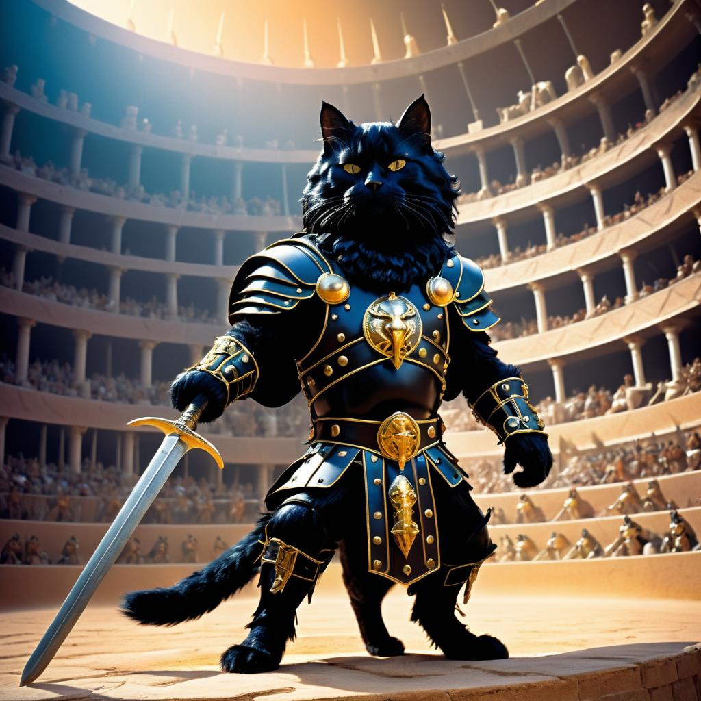 Gladiator Cat: A Telepathic Arena Showdown