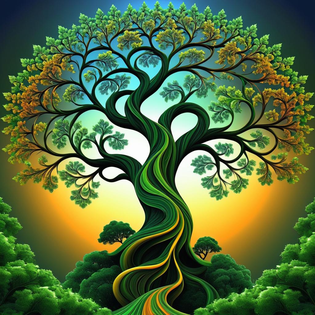 Intricate Tree Fractal Art Masterpiece