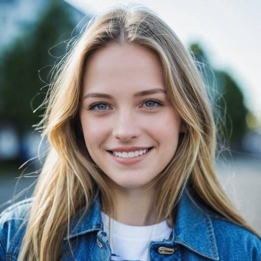 Young Smiling Blonde Woman Outdoors