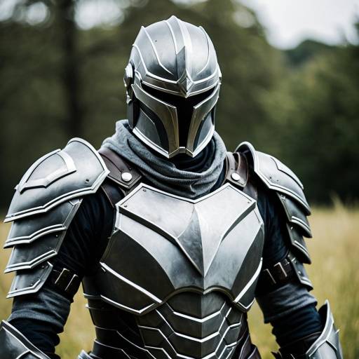 Man in Detailed Grey Armor Cosplay Outdoors