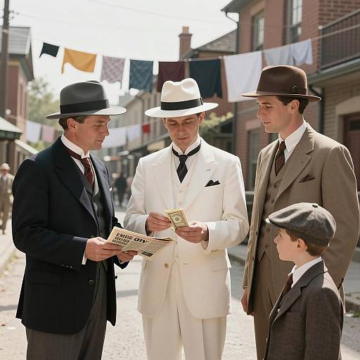 1930s Street Scene with Stylish Characters