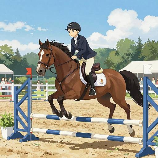 Teenage Equestrian Show Jumping Anime