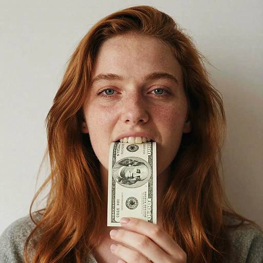 Red-Haired Woman Winning Gum Ticket