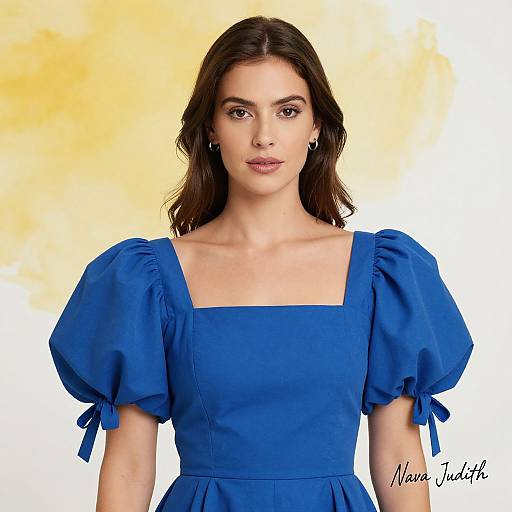 Elegant Woman in Blue Dress