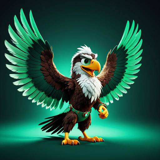 3D Rendered Eagle Mascot Character