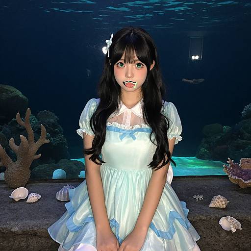 Realistic Young Woman in Ursula Costume