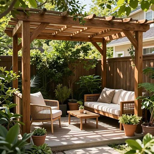Cozy Wooden Pergola Backyard Retreat