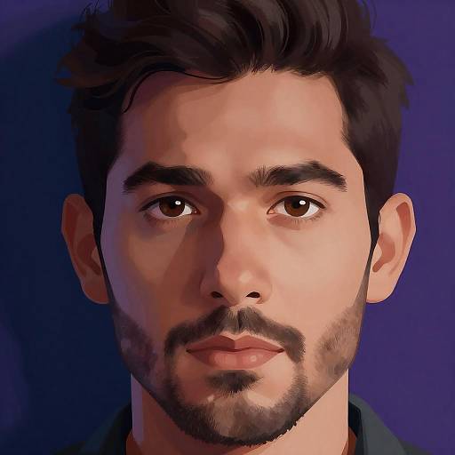 Intense Gaze: Digital Portrait Illustration