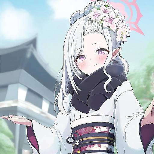 Illustration of Mutsuki (new year) (blue archive), blue archive in the style of Syatey