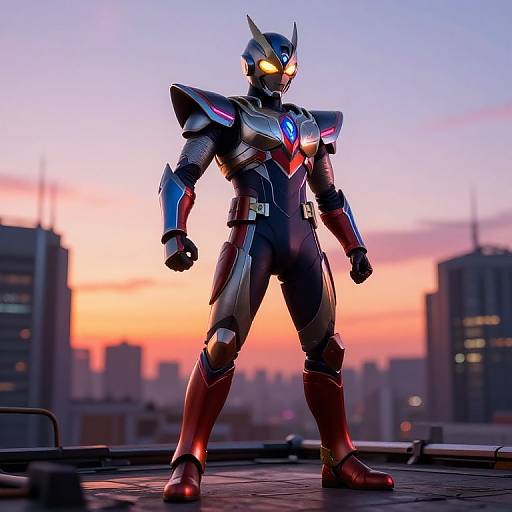 Saitama Heroic Rooftop Sunset